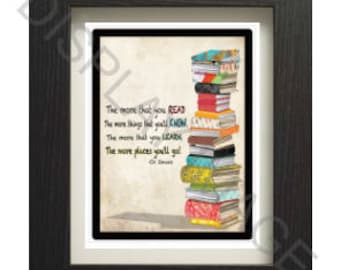 Dr. Seuss Reading Quote Kids Room Wall Art Printable