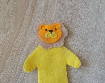 finger puppet felt lion model
