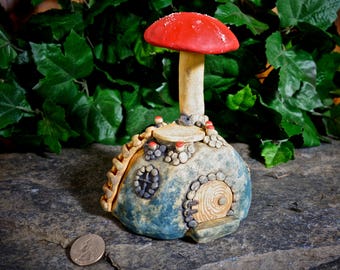 Unique handmade ceramic fairy house