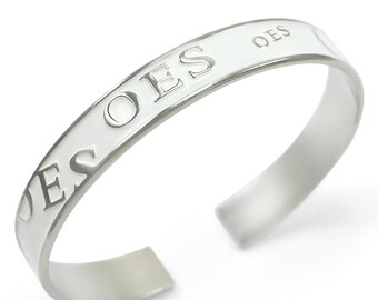 Order of the Eastern Star (OES) White Bangle Cuff Bracelet / OES Bangle Cuff bracelet / Sorority Bangle / Sorority Jewelry / Sorority Gifts