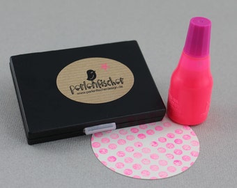 Neon Pink Set - Stamp Pad + Ink (refillable)