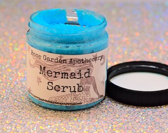 Mermaid Body Scrub Dead Sea Salt infused creamy foaming scrub Eucalyptus & Peppermint Essential Oils>Valentine's gift