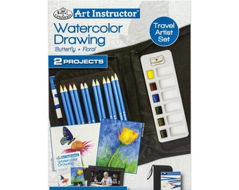 Art Instructor-Watercolor Drawing Kit - 2 Projects, 26 Pc