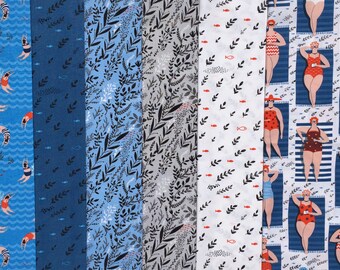 SALE : Swim Team 6 FQ set Dinara Mirtalipova Windham fabrics Oop Htf
