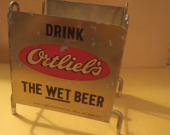 Ortlieb's Beer Vintage Metal Napkin Holder