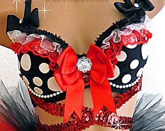 Minnie Mouse Rave Bra, Disney Rave Costume, Minnie Mouse Costume, Halloween Costume, Cosplay