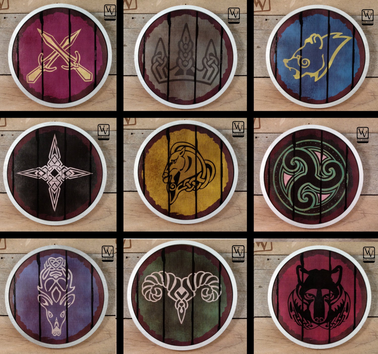 Skyrim Shield Full Set of 9 or Mix and Match