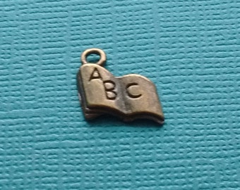 15 Book Charm ABC Book Charm Antique Bronze - CB2201