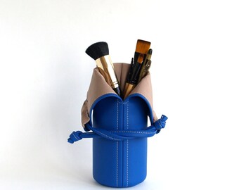 Makeup Storage Royal Blue Makeup Bag Travel Makeup Brush Holder Womens Gift For Her Makeup Brush Roll Cosmetic Bag Makeup Brush Bag Cup