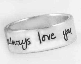 Own Handwriting 6mm Band by donnaodesigns