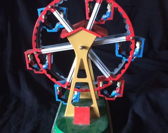 Vintage Toy, Tin Toy, Wind Up Toy, Ferris Wheel - 1970