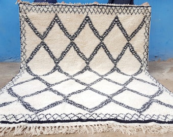 Moroccan rug Beni Ourain handmade 100% wool rug 10 x 8 feet