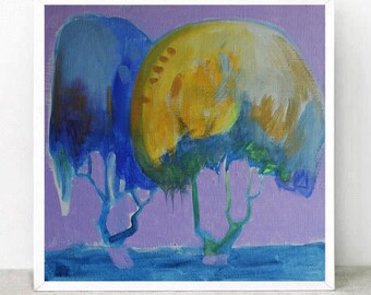 Acrylic painting Trees painting Acrylic trees Trees Trees on canvas Purple trees Painting on canvas For sale Landsczpe painting