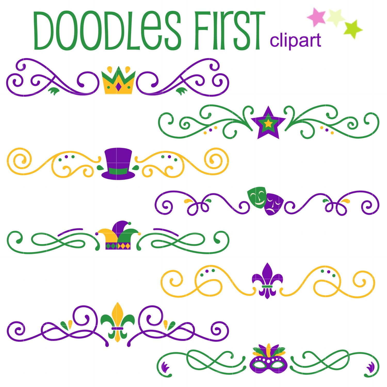 mardi gras line art