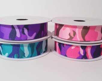 7/8" Grosgrain Camouflage Ribbon - 10 Yards