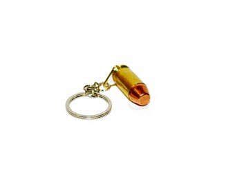 Stylish real shot ammo bullet cartridge brass keychain keyring .45ACP
