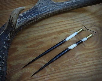 Porcupine quill earrings 22 bullet casings