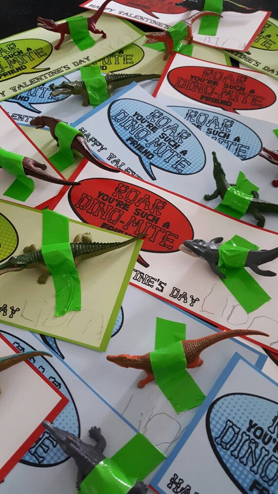 Dinosaur Valentine DIY printable, DINO-MITE Valentine Card-147