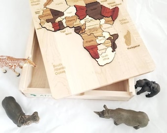 Montessori continent boxes - wooden map puzzle - waldorf- classical conversation- geography boxes - INDIVIDUAL BOXES