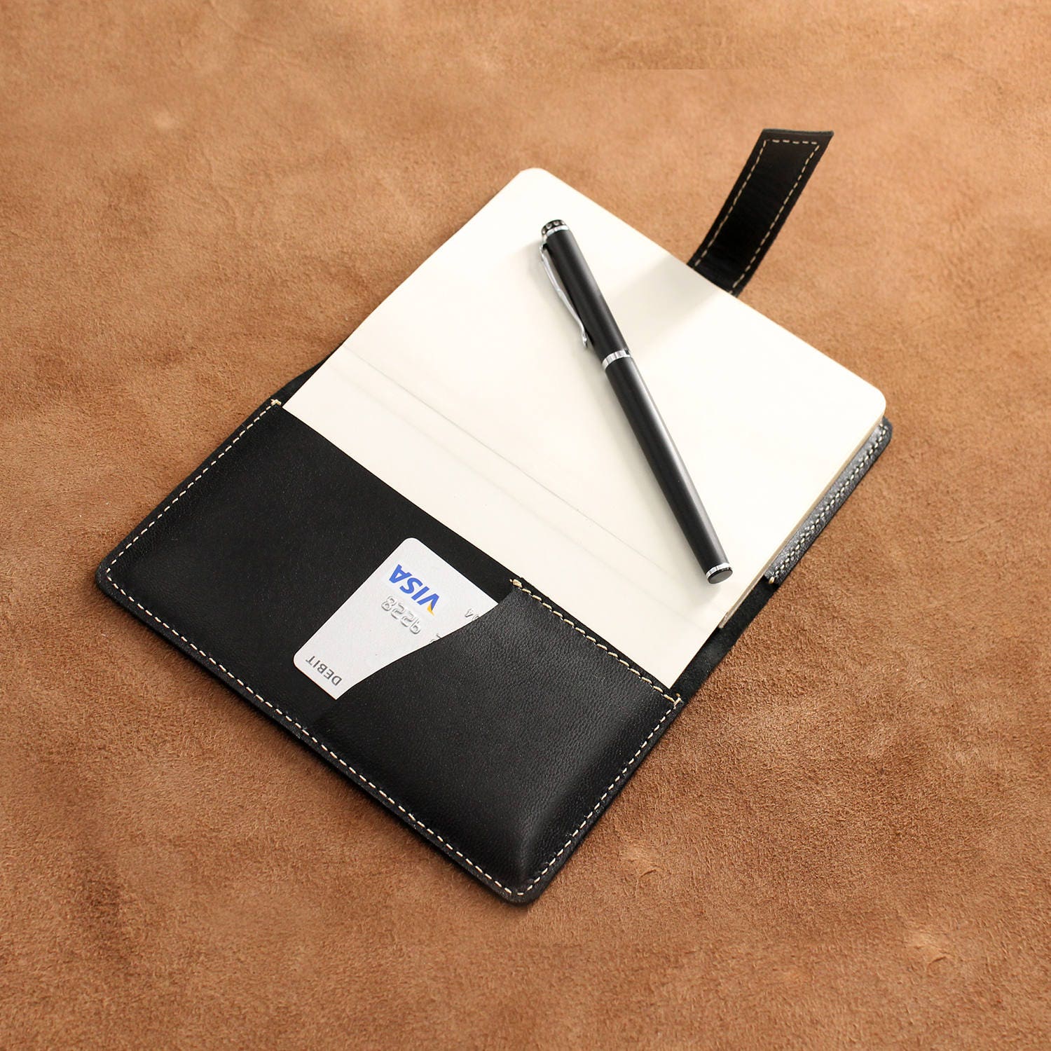 Personalised A6 Notebook Cover Goatskin Leather Journal
