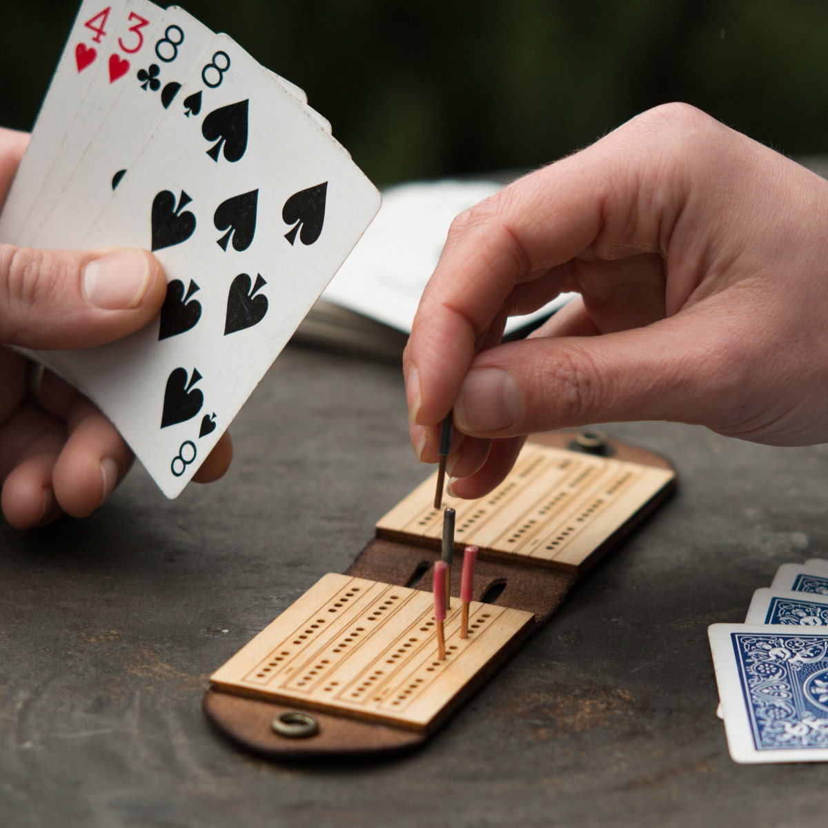 Travel Cribbage Board Leather Games Travel Cribbage Board Leather Games