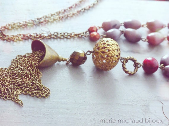 Long boho necklace,Bohemian necklace,Tassel necklace,Purple and red necklace,Boho jewelry,Bohemian jewelry,Long necklace,Boho chic
