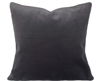 Grey Velvet Pillow Cover - Decorative Pillow - Throw Pillow - Both Sides - 12x16, 12x20, 14x18, 14x24, 18x18, 20x20, 22x22, 24x24, 26x26