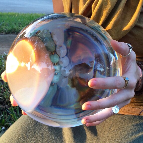 200mm Gazing Sphere Crystal Clear Orb Magic Scrying 8