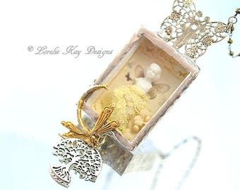 Nature Girl Frozen Charlotte Doll Necklace Soldered Box Mixed Media One-of-a-Kind Lorelie Kay Original