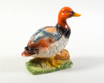 vintage ceramic duck figurine, vintage 60s figurine, statue