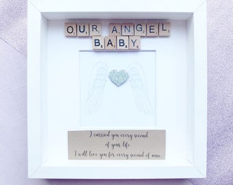 Angel Baby / Rainbow Baby / Baby Memorial Frame / Miscarriage Keepsake / Memorial Frame / Bereavement Gift / Sympathy Gift / Infant Loss
