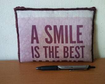 toiletry bag, storage unit, hand printed heattrasnfer print