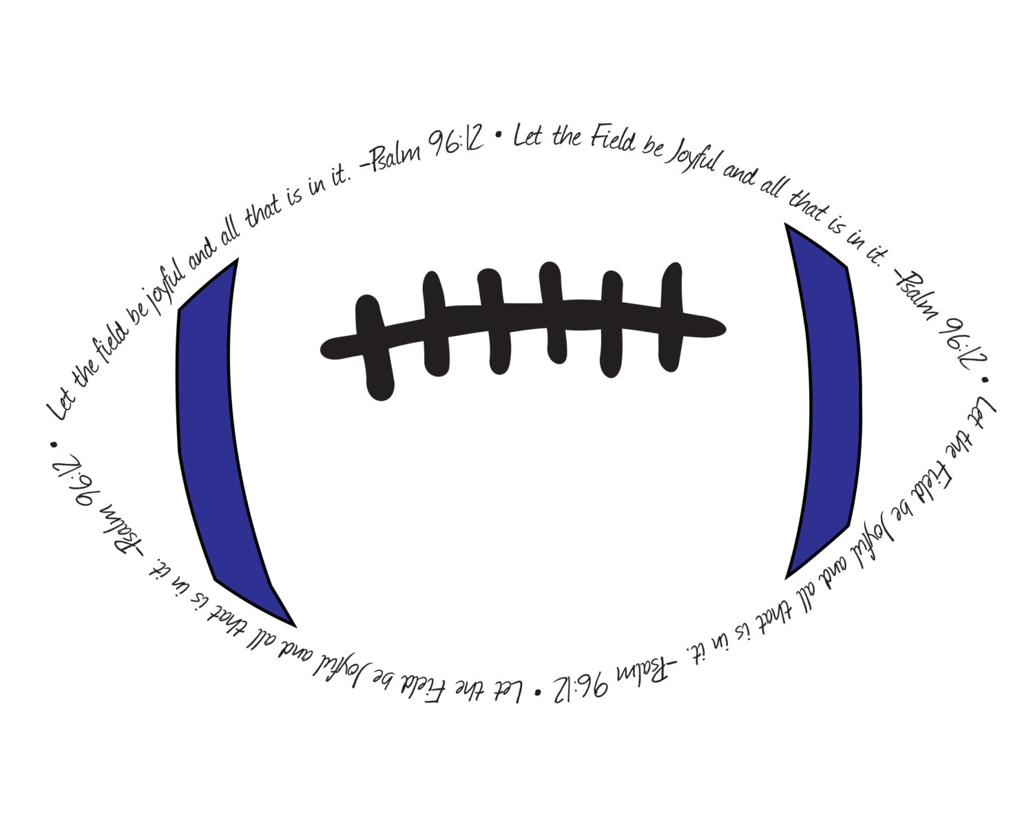 Psalm 9612 Printable Religious Bible Verse Blue Football