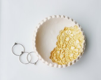 Gold Ring Bowl, Clay Ring Dish, Clay Jewelry Dish, Ring Dish, Catchall Dish, Jewelry Holder