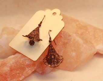 Bronze trumpet earrings