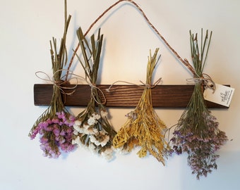 Dried Flowers Wall hanging. Dried Flowers for Home Décor. Mixed Flower Swag. Dried Flower Rack. Wall Decor.
