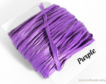 Purple Raffia Ribbon - 30/100 yards - 1/4 inch wide
