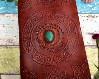 XL LEATHER JOURNAL- Extra Large - Student - Embossed Leather Notebook - Sketch book - Handmade - Vintage Leather Journal - Diary - Scrapbook