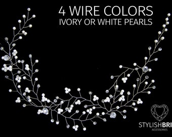 Wedding Hair Vine, Hair Vine, Pearl Hair Accessories, Pearl Vine, Bridal Hairpiece, Bridal Hair Vine
