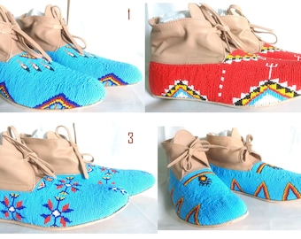 Custom Beaded Leather Moccasins