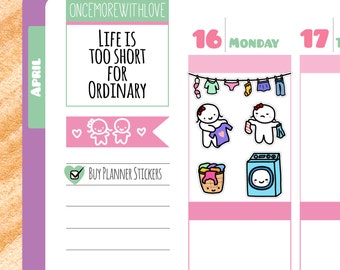 Munchkins - Laundry Banner and Laundry Chores Planner Stickers (M30)