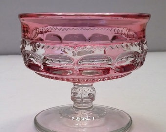 Tiffin Kings Crown Cranberry (top and bottom) Champagne/ Tall Sherbet Glass