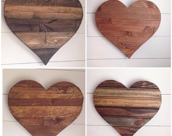 Rustic 16 inch wide wood heart sign