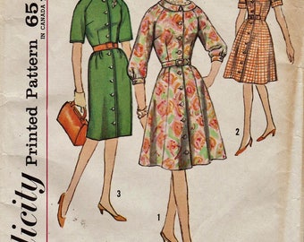 Simplicity 4777 / Vintage 1960s Sewing Pattern / Raglan Sleeve Dress / Bust 45