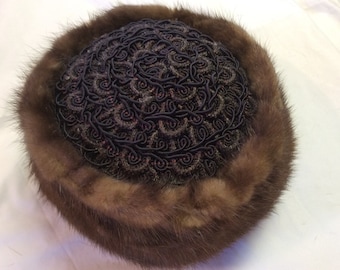 Item 8: Vintage Mink Pill Box Hat Pillow