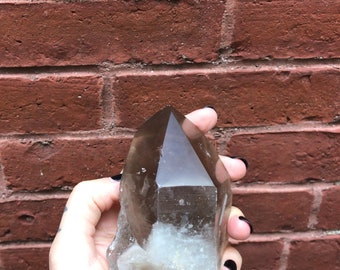 smokey quartz point crystal