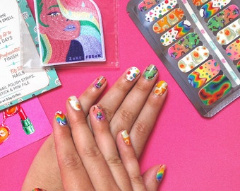 Psychedelic Nail Art Decal Strips, Limited Edition Collaboration