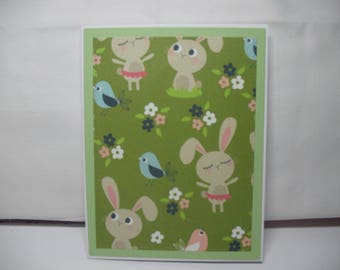 Sale - Spring/Easter Rabbit Handmade Note Cards
