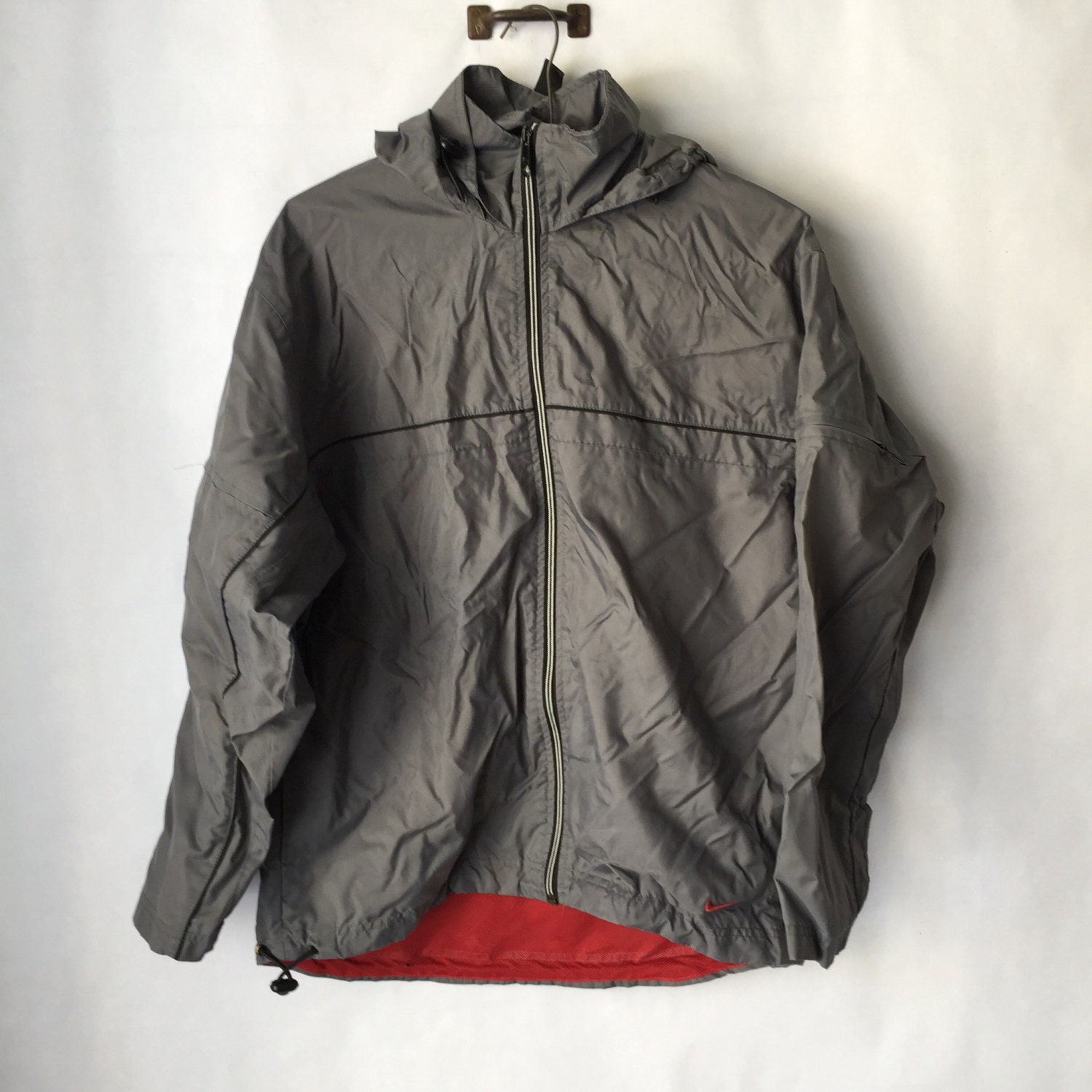 Vintage Nike Jacket Grey Puffer Street Wear Retro Coat