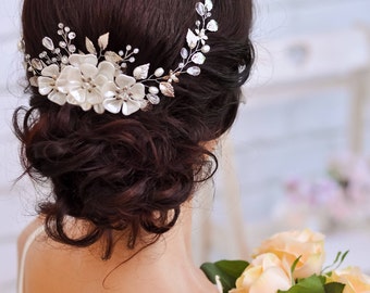 Coworker gift for wife Bridal hair accessories Bridal hair comb Wedding hair comb Bridal hair flower Wedding hair vine comb Clothing gift